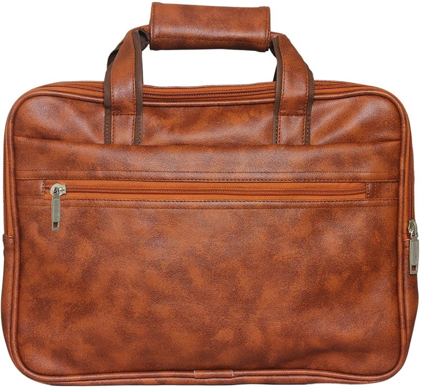 Leather Executive Formal Office Bag Color Brown For Laptop & MacBook