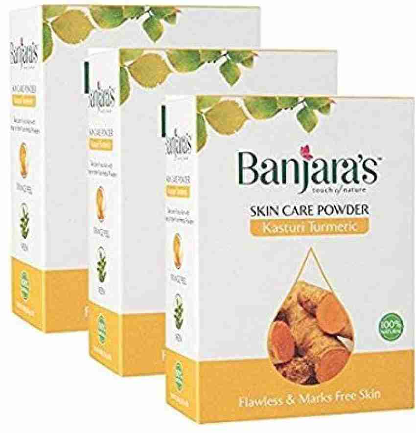 Banjaras Kasturi Turmeric Skin Care Powder 300G 100G X Pack Of