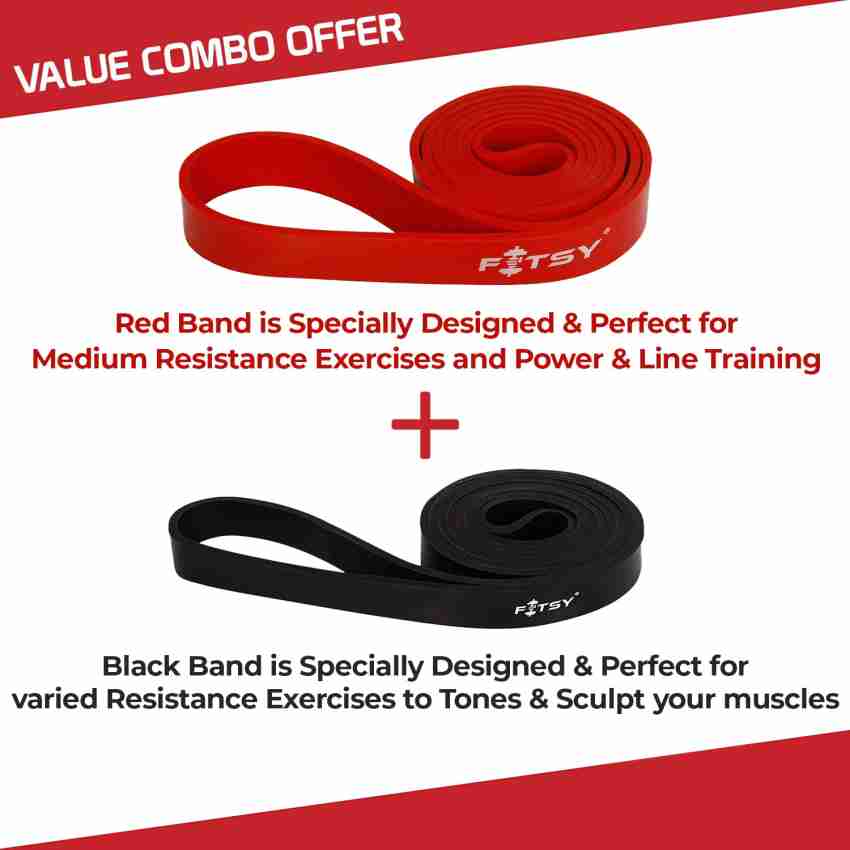 FITSY Black Resistance Band - Loops  Warm Up and Light Exercise Rubber Band  41 Inch - for Mobility; Home Fitness; Sports Training; Speed and Agility  Training; Warm Up Workouts : 