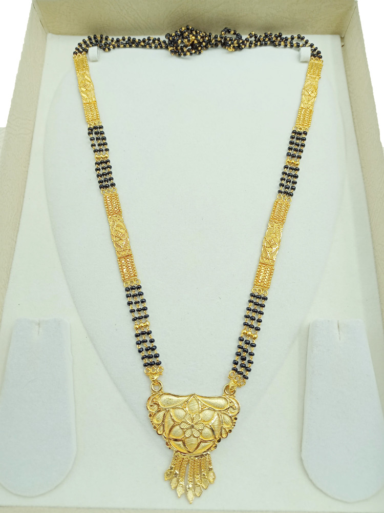 ROFARWORD Traditional Black Bead Long Chain Nallapusalu Tanmaniya