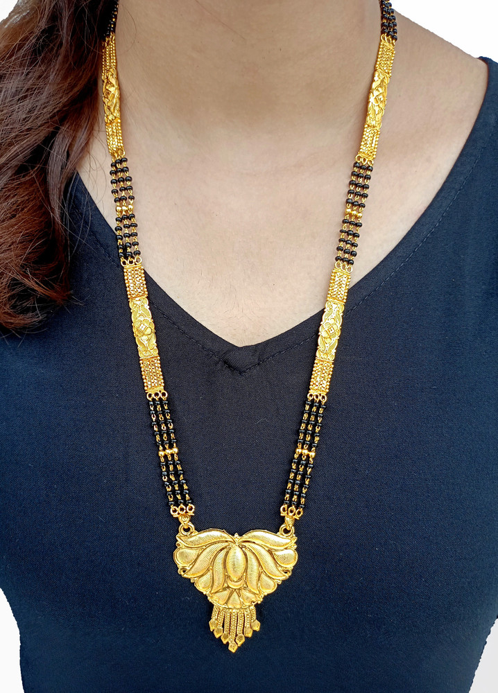 RUJVE JEWELLERY Forming One Gram Gold Stylish Mangal sutra Tanmaniya nallapusalu Black Mangalsutra For Women Latest Design chain golden Brass Mangalsutra Brass Mangalsutra Price in India Buy RUJVE JEW...