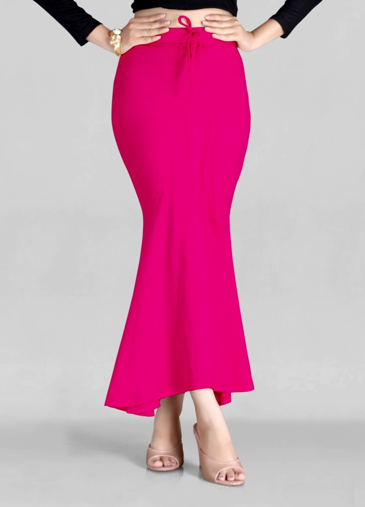 SCUBE DESIGNS Pleated Saree Shapewear Silhoutte Pink (XL) Lycra