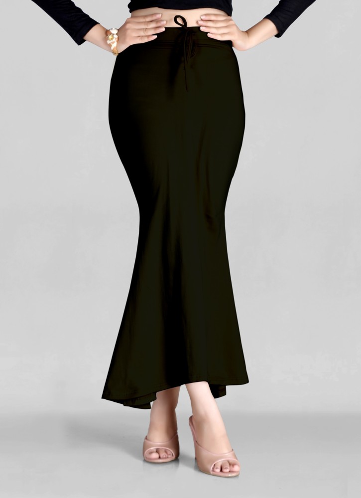 SCUBE DESIGNS Saree Shapewear Black (XXL) Nylon Blend Petticoat