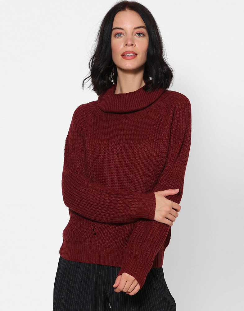Maroon cowl neck sweater store