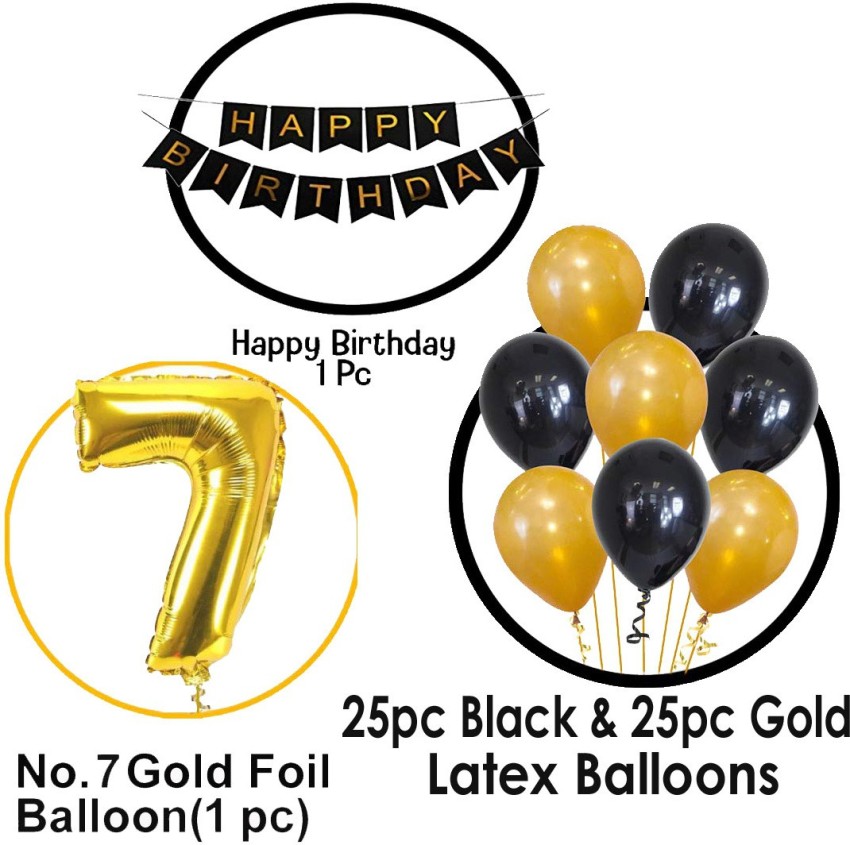 Black Happy Birthday Decoration Kit 43pcs Combo Set Banner Golden Foil  Curtain Metallic Confetti Balloons for Boys Girls Wife Adult Husband Mom  Dad - Party Propz: Online Party Supply And Birthday Decoration