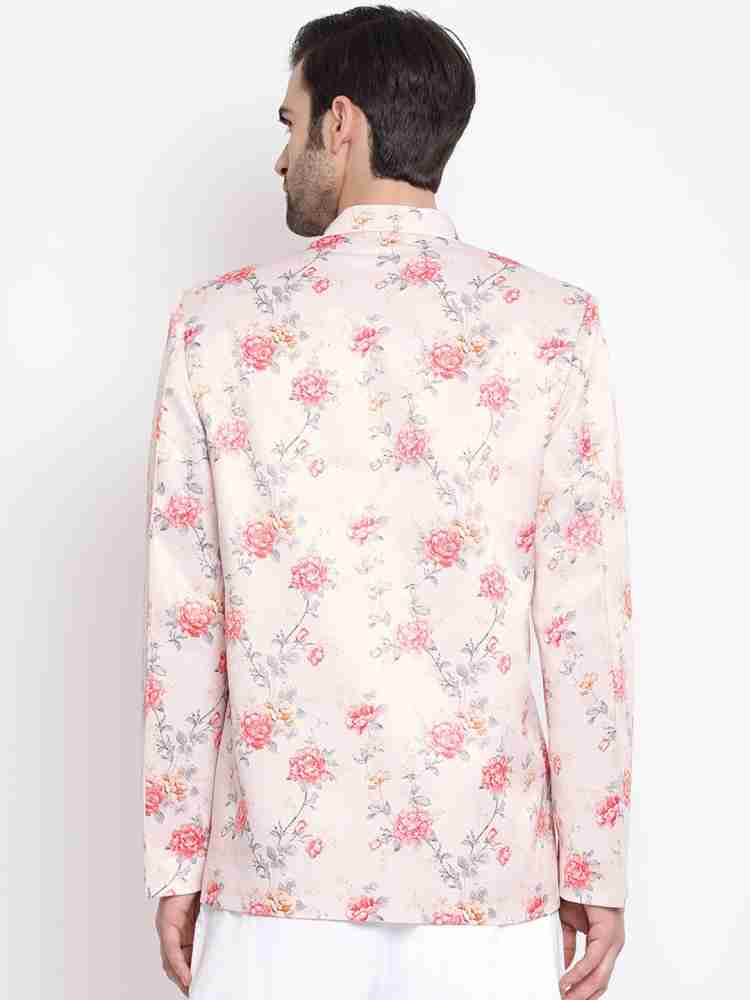 VASTRAMAY Men's Pink Floral Printed Blazer – vastramay