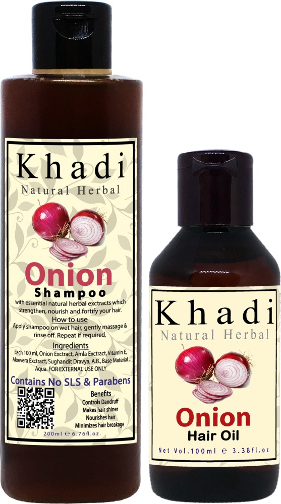 Buy Khadi Natural Herbal Red Onion Hair Oil 100ml and Onion Shampoo 200ml  Combo Hair Kit Online at Low Prices in India  Amazonin
