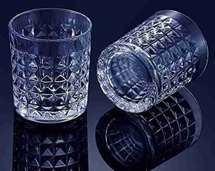 Bold and Wide (Pack of 4) Whiskey Glasses Diamond Cut Tumbler Set Imported  Crystal Rocks Whisky Glass for Scotch, Vodka, Liquor, Alcohol Imported Drinking  Glasses – Set of 4, 300ml Glass Set