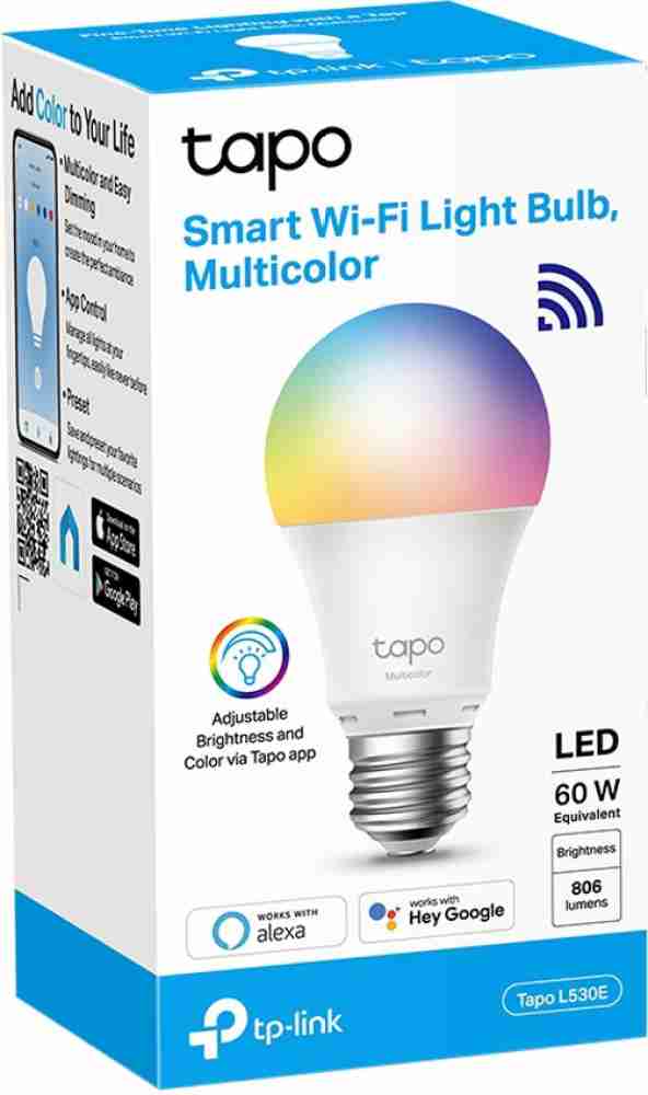 TP-Link Tapo L530E 60W E27 Base Multicolor Wi-Fi Smart Bulb Price in India  - Buy TP-Link Tapo L530E 60W E27 Base Multicolor Wi-Fi Smart Bulb online at