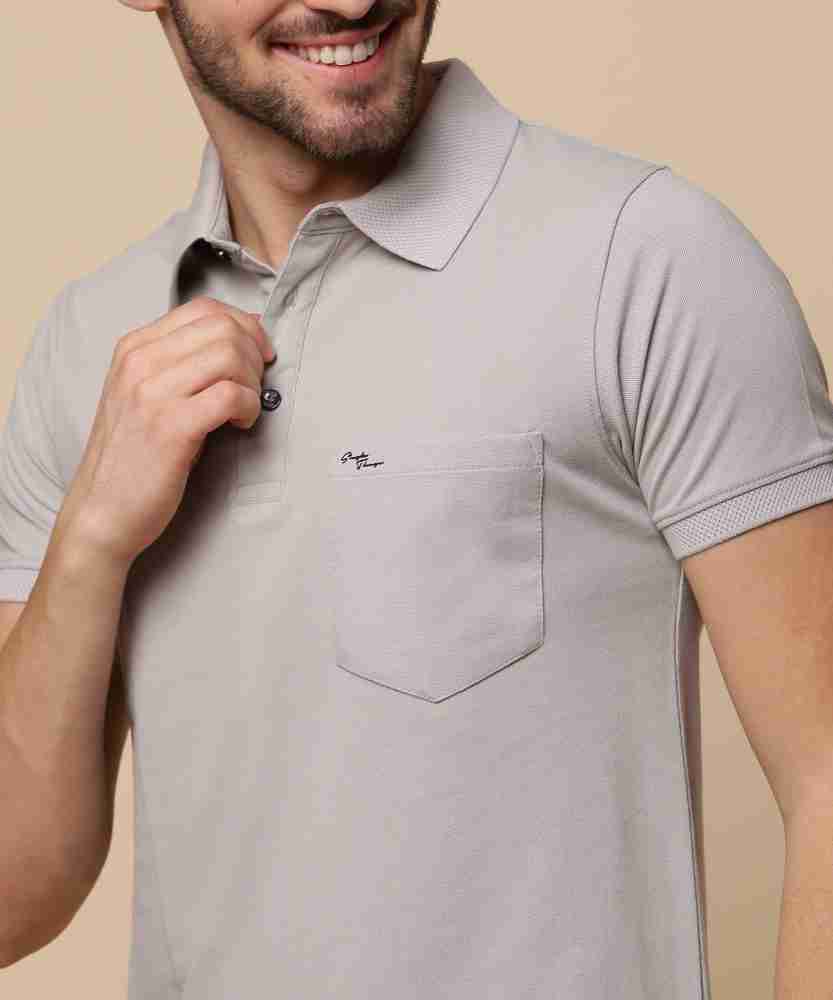 Fort Collins Solid Men Polo Neck Prices Collins in India Neck at Grey Online Polo - T-Shirt Men Buy Fort Solid Best T-Shirt Grey