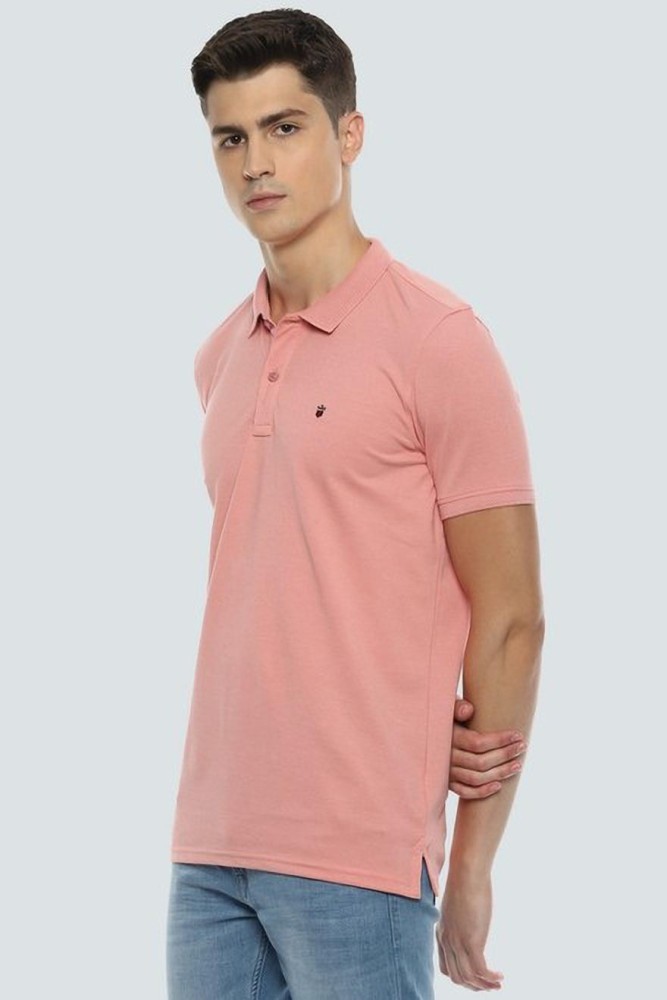 Louis Philippe Men Peach Solid Polo T-Shirt: Buy Louis Philippe