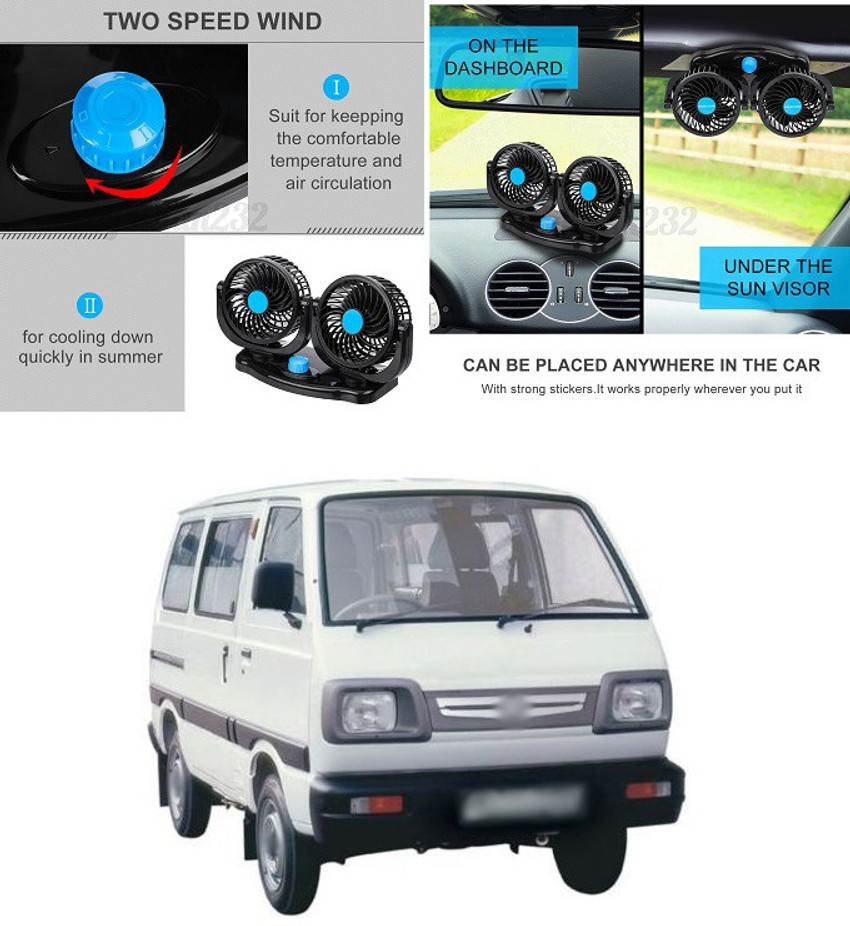 PECUNIA 12V Car Fans Cooling Air Fan Powerful Dashboard