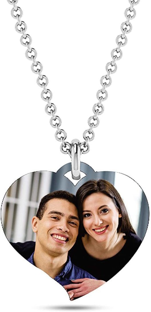 Heart Locket Necklace For Women Engraved With Photos