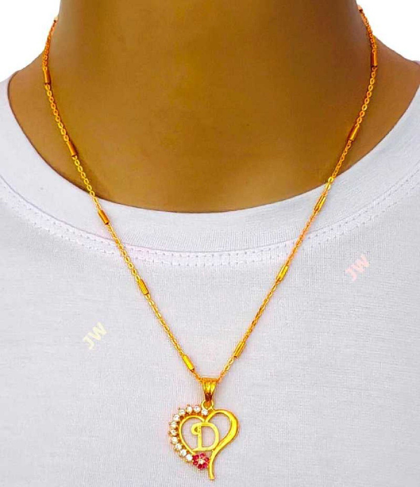 VMKOR D letter pendant letter locket pendants Alphabet Name Gold