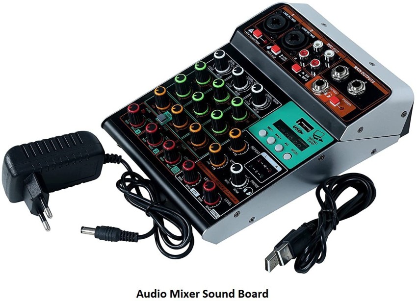 KH Professional Audio Mixer Sound Board Console System Interface 4 Channel  Digital USB Bluetooth MP3 Computer Input 48V Phantom Power Stereo DJ Studio  Streaming/four 4-way mini mixer with reverb Analog Sound Mixer
