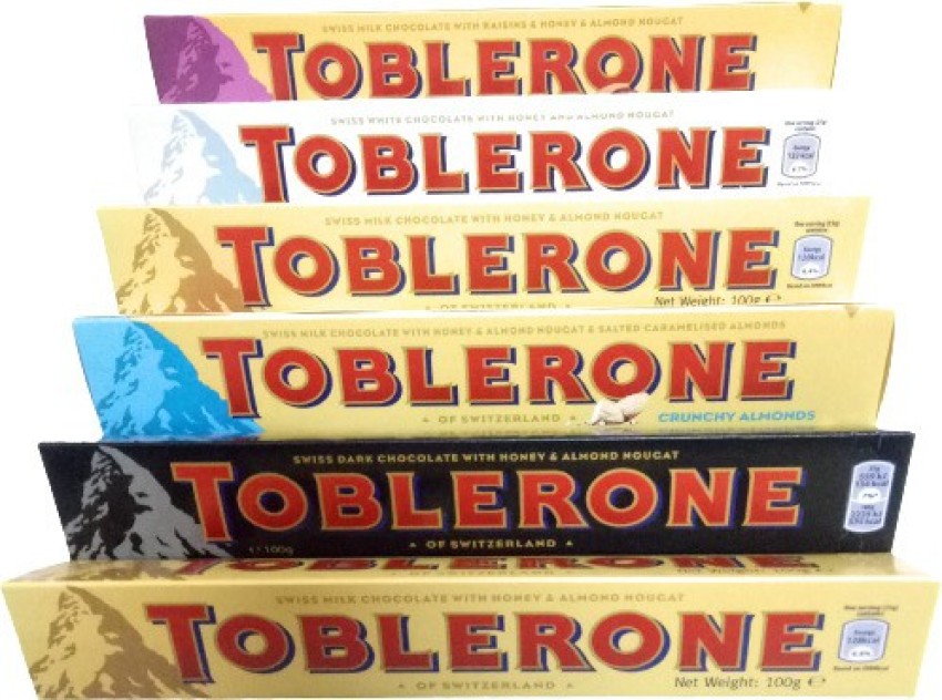 Toblerone Chocolate Milk, Coconut, White, Fruit & Nut, Dark Tiny