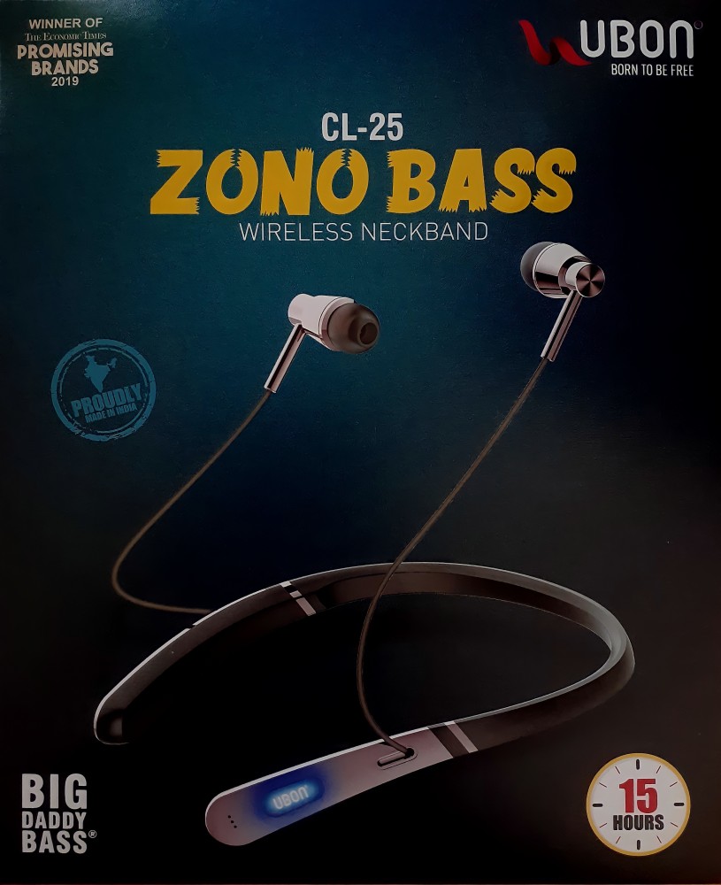 Ubon CL 25 Zono Bass Wireless Neckband with 15 Hour Battery Life