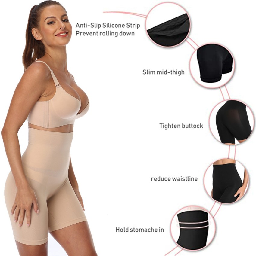 No Rolling Down Shapewear for Tummy Thigh & Waist Control, Size-M-3XL –  Glamoras World