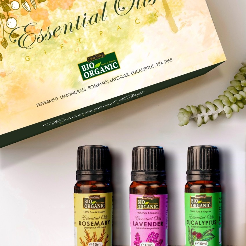 Indus Valley Bio Organic Essential Oils Gift Pack , including peppermint,  lemongrass, rosemary, lavender, eucalyptus, tea tree essential oils combo -  Price in India, Buy Indus Valley Bio Organic Essential Oils Gift