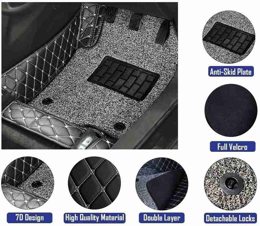 7D Car Mats Compatible with Volkswagen Polo GT, Color - Black