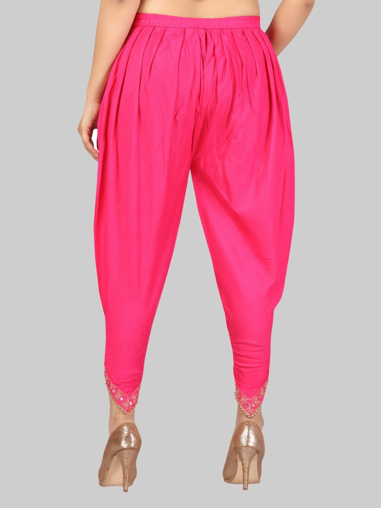 Women Bandhej Dhoti Pants - Rani Pink - Dhoti Pants - Trousers - Bottomwear  - Fabrika16