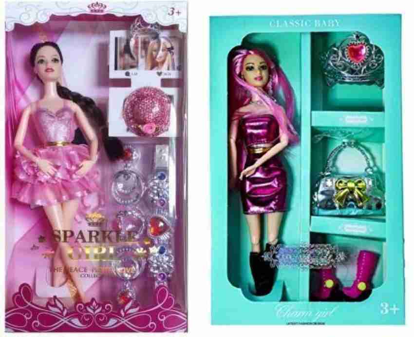 THE BEGED Kids Movable Doll & Playset with Hair Styling Dolls Play Fashion  Doll with Includes Doll Necklace Shoe Doll Purse Style Wardrobe Doll Set  for Girls, Doll Toy for Kids Girls