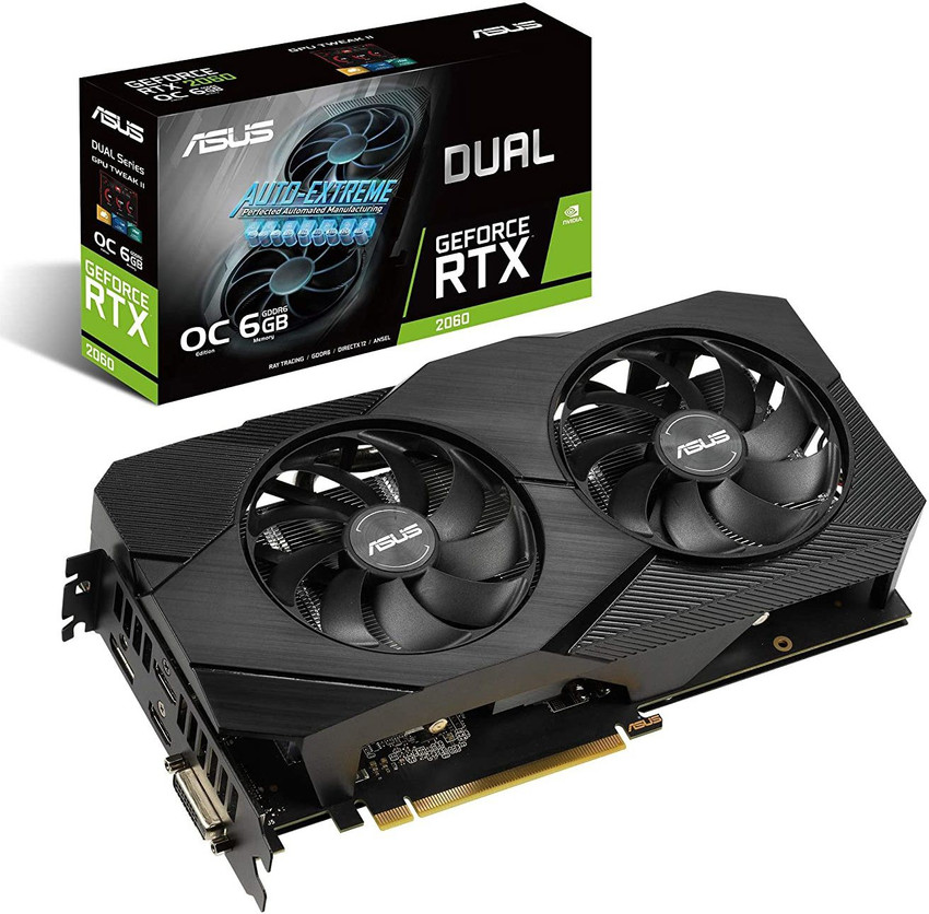 ASUS NVIDIA DUAL-RTX2060-O6G-EVO 6 GB GDDR6 Graphics Card - ASUS 