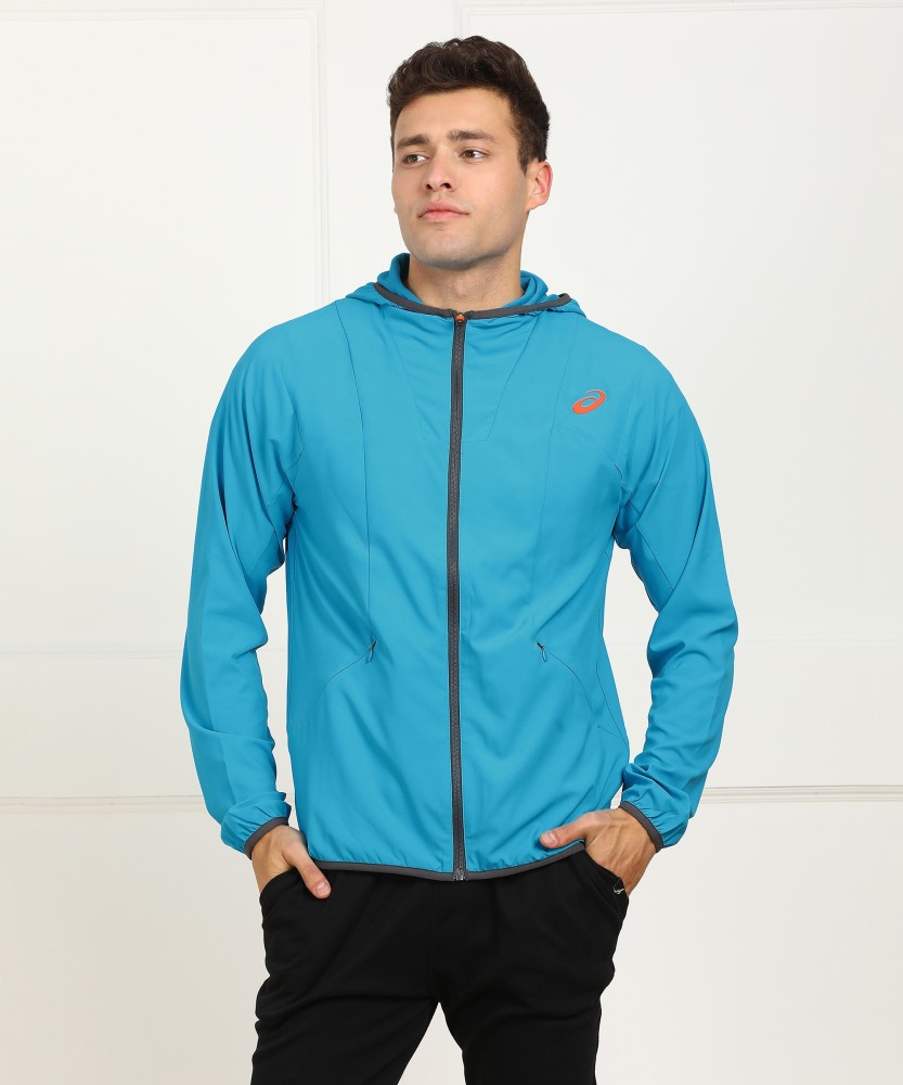 Asics Full Sleeve Solid Men Jacket Buy Blue Asics Full Sleeve