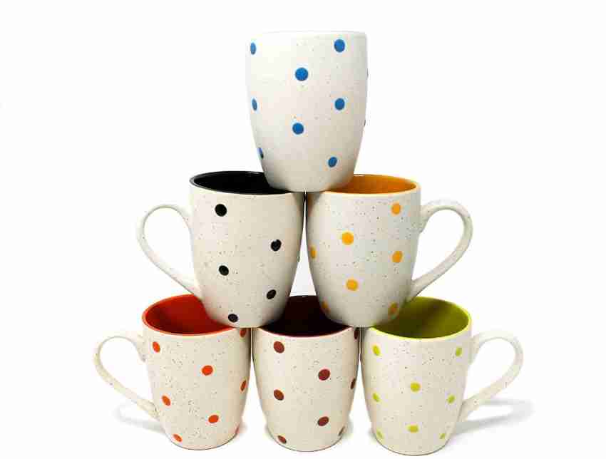 Clay Craft Ceramic Coffee Cup - Set Of 6, Multicolor, 200ml