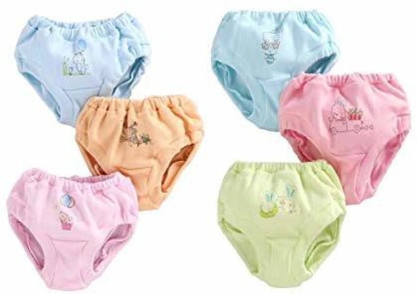 Kids Girls 100% Pure Cotton Innerwear Briefs Underwear Pack of 6pc