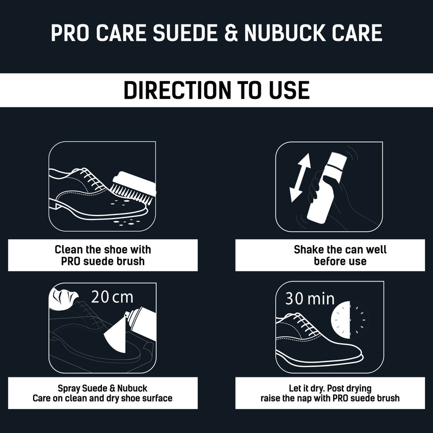 Pro SUEDE N NUBUCK CARE SPRAY DARK BROWN I SPRAY COLOR FOR SUEDE N NUBUCK SHOES AND LEATHER I 250 ML Coloring Agent Price in India Buy Pro SUEDE N NUBUCK