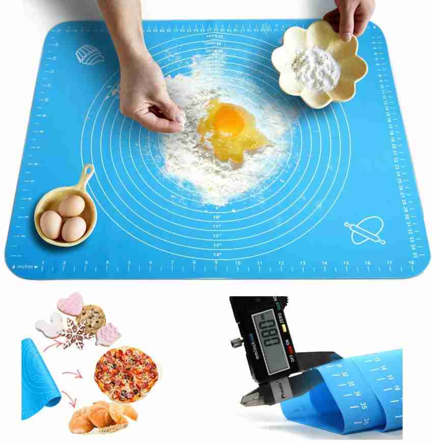 Silicone Pastry Mat Extra Thick Non Stick Baking Mat Non Stick Rolling  Dough with Measurements-Non Slip,Kneading Mat, Counter Mat,Dough Rolling Mat,Oven  Liner,Pie Crust Mat(Green) 