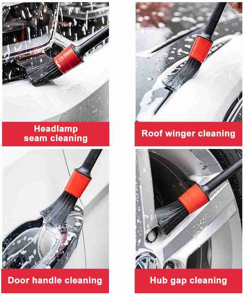 5Pcs Detailing Brush Car Wash Brush Car Interior Cleaning Wheel