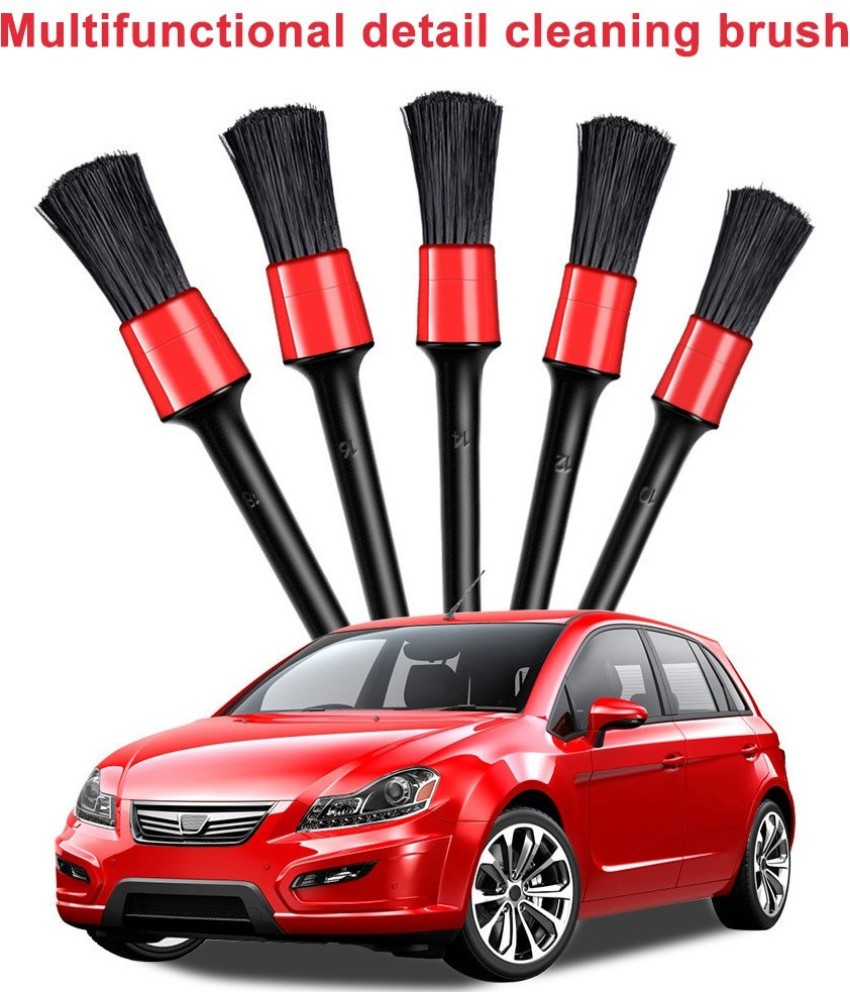 Awes Car Detailing Brushes,5 Pieces Automotive Detail Cleaning Brush Set  for Cleaning Wheels,Tire, Interior, Exterior, Leather, Air Vents 5pcs Car  Wash Car Detailing Brush Auto Cleaning Car Cleaning Tools Vehicle Interior  Cleaner