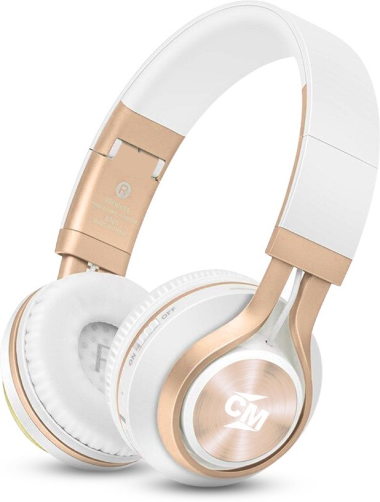 White and best sale gold wireless headphones