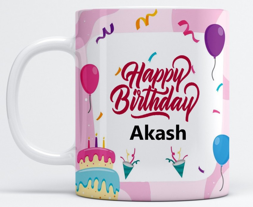 Buy REGALOCASILA Happy Birthday Gift Cake Design Fridge Magnet Aakash Name  Digital Print Home Decor Online at Low Prices in India - Amazon.in