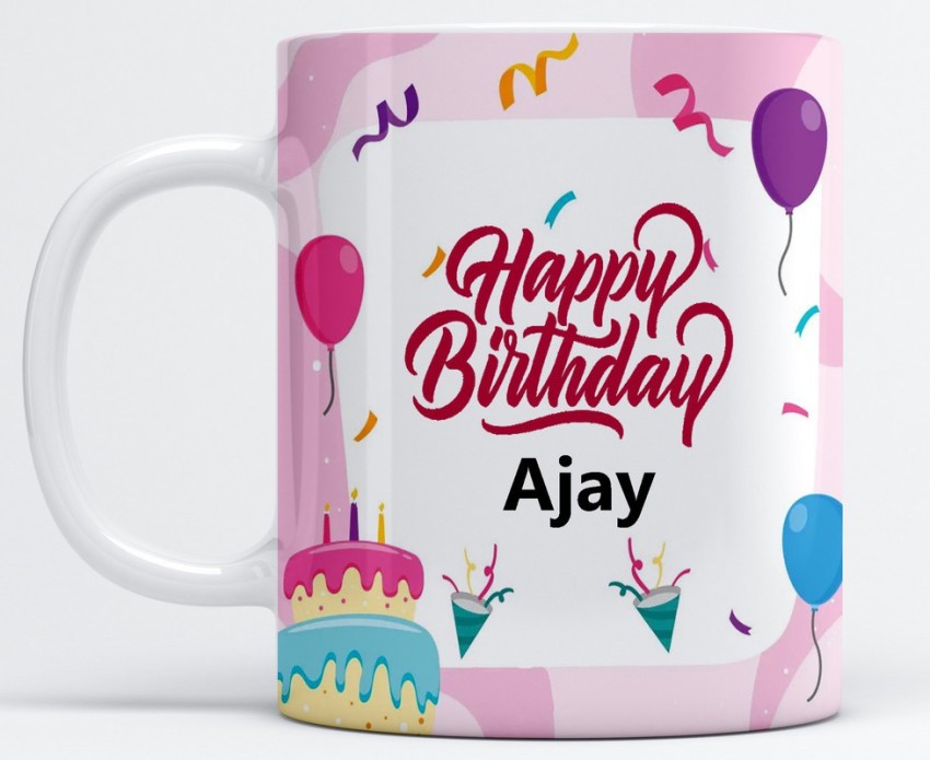 Amazing Animated GIF Image for Ajay with Birthday Cake and Fireworks —  Download on Funimada.com