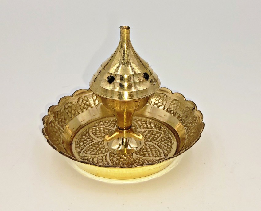 Miniature Brass Pooja Set Puja Thali Hindu Home Decor Lamp Bell Incense  Holder