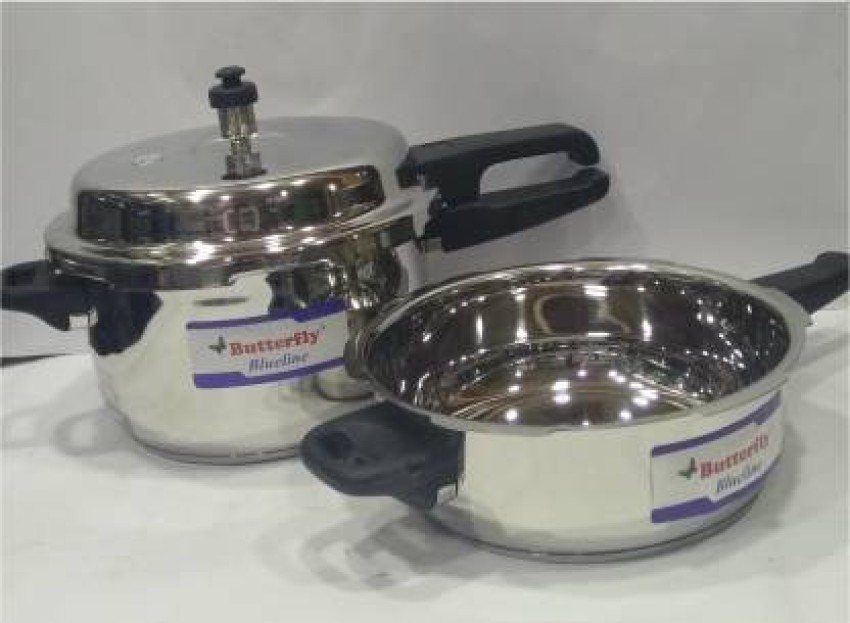 Butterfly blueline stainless steel online pressure cooker 3 litre