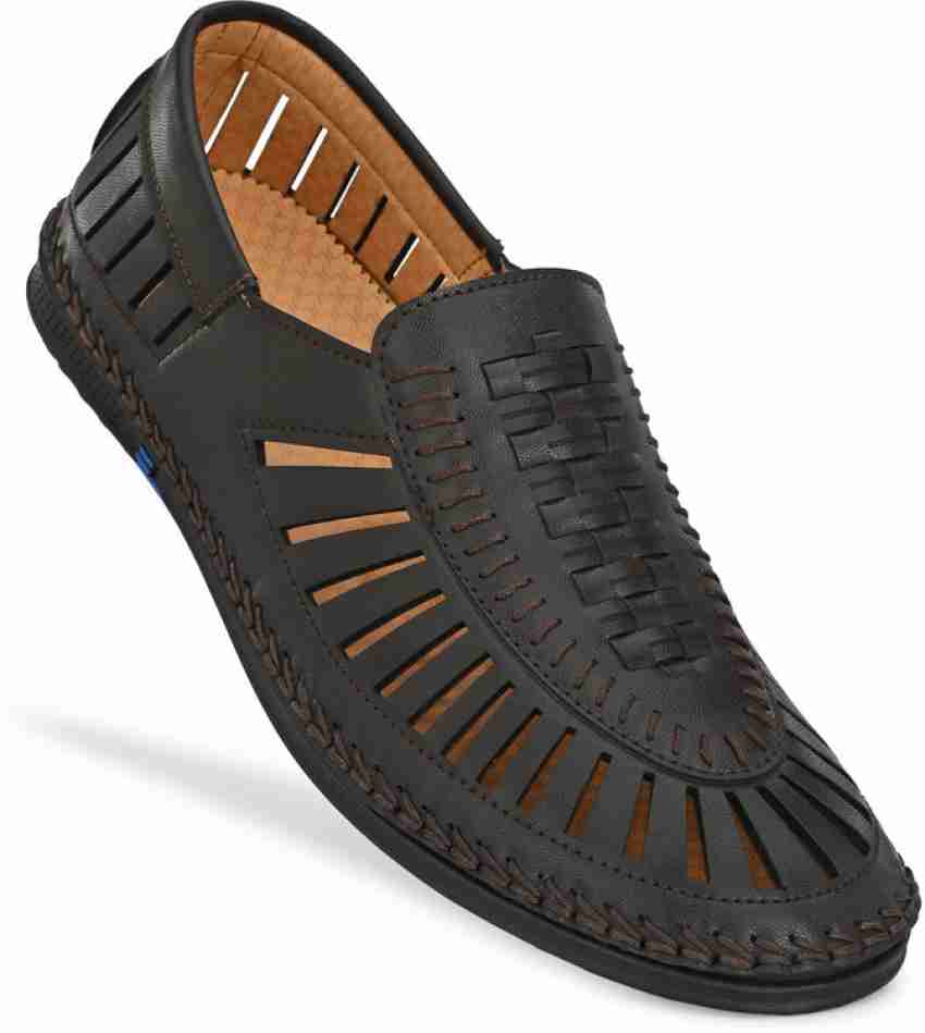 Sphera Brown Nagra Casual sandal for Mens Jutis For Men Buy