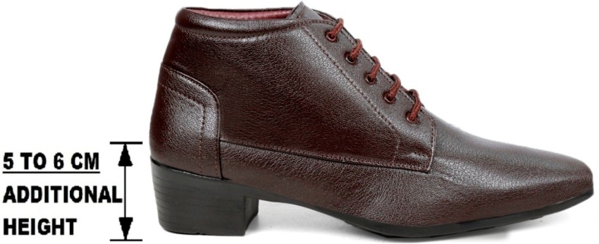 BXXY Brown Height Increasing shoes Boots For Men