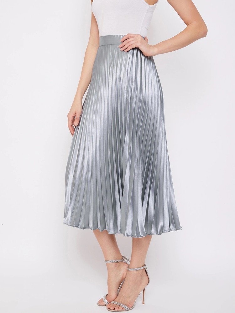 Silver skirt outlet pleated