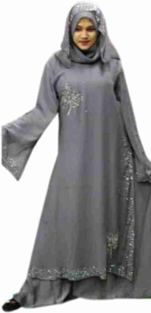 zurix trends smooth ash dubai abaya Georgette Solid Abaya With