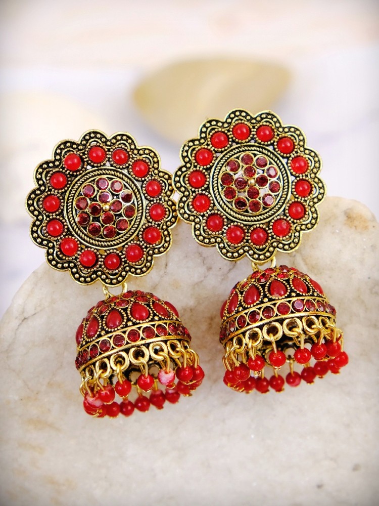 Red and deals golden earrings