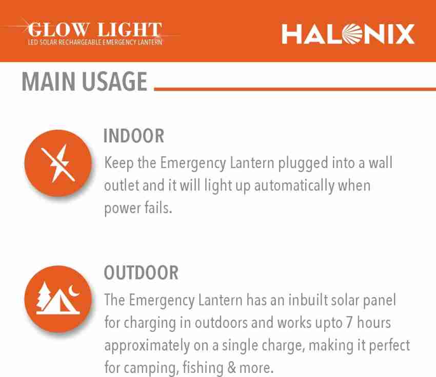Halonix 84 LED Glow Light Rechargeable Emergency Lantern - 5W, Red, 1 pc