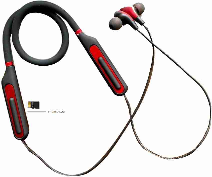 FKU 5.0 Bluetooth NECKBAND WITH Memory Card Slot Bluetooth Headset