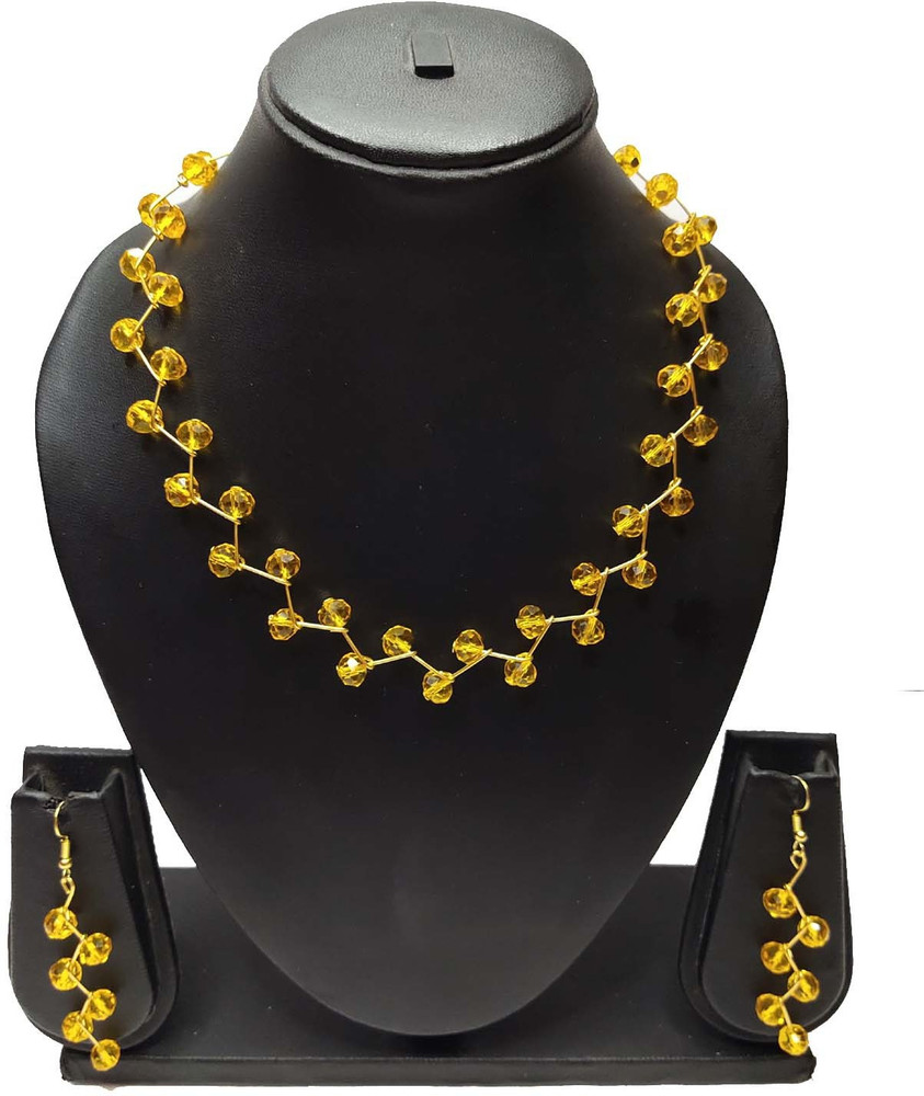 Yellow color shop necklace set