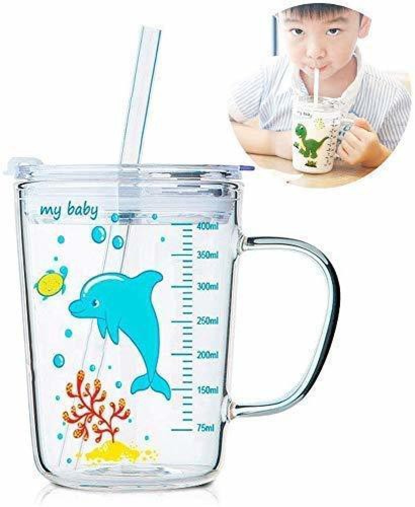 400ml Creative Glass Straw Cup With Leak-proof Cover Heat