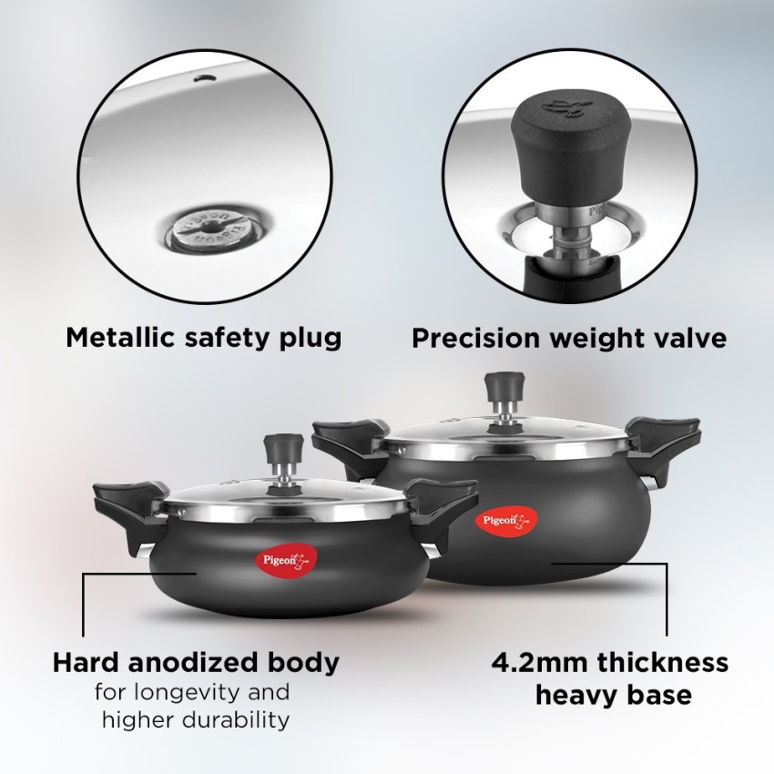 Pigeon pressure cooker set best sale of 3