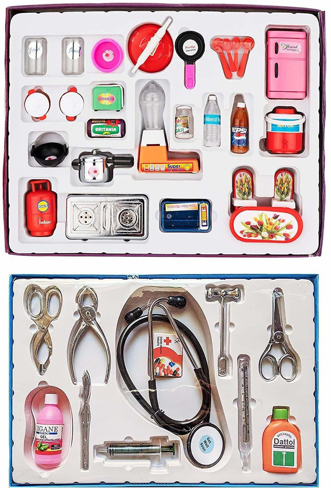 JEWEL Combo of Kitchen Set 28 Pcs Doctor Set 12 Pcs Toy for kids Multicolor Combo of Kitchen Set 28 Pcs Doctor Set 12 Pcs Toy for kids Multicolor